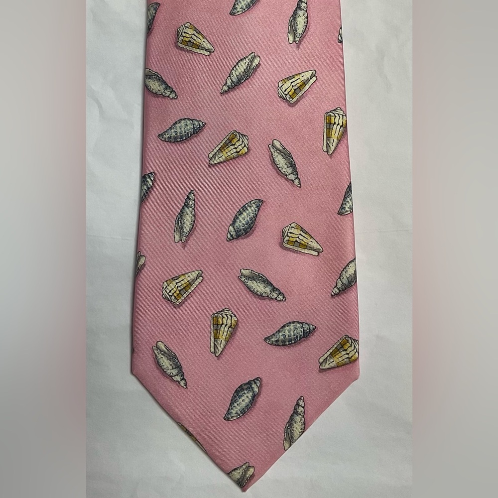 Dunhill Silk Tie - Pink with seashells